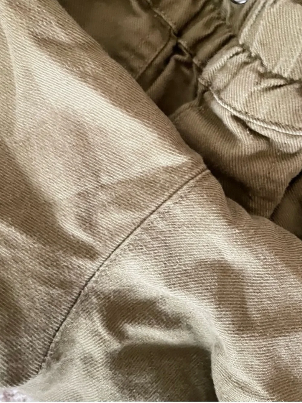 Quince Organic Cotton Linen Twill Straight Leg Pant Army Green Crop Medium